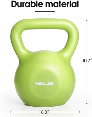 Αντιολισθητική δύναμη PE λαβών εγχώριας γυμναστικής που εκπαιδεύει Kettlebell πράσινο 5LBS 20 λίβρες